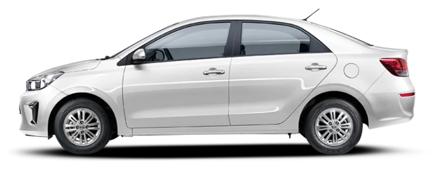 A sleek silver sedan shown in profile, featuring a modern design with alloy wheels and tinted windows.